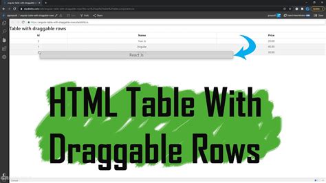 Read our HTML Drag and Drop tutorial to learn more. . Draggable table rows angular